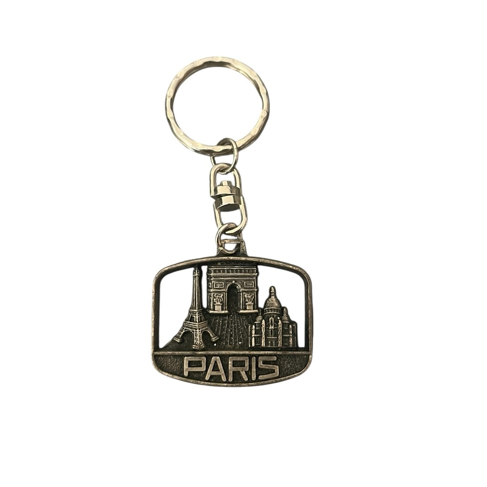 Vintage Mirel PARIS Keychain Made in France Silver Metal